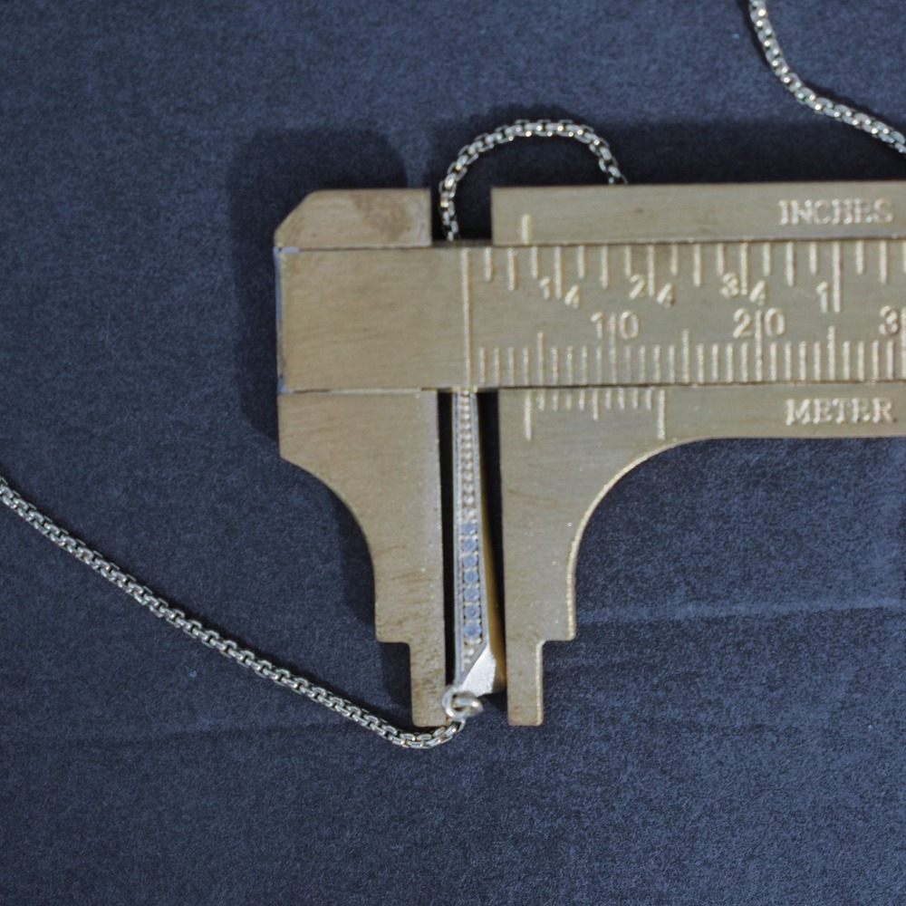 Kendra Scott Elliot Necklace Gold Tone Bar Pendant Pave Delicate Minimalist Chic - Picture 6 of 9